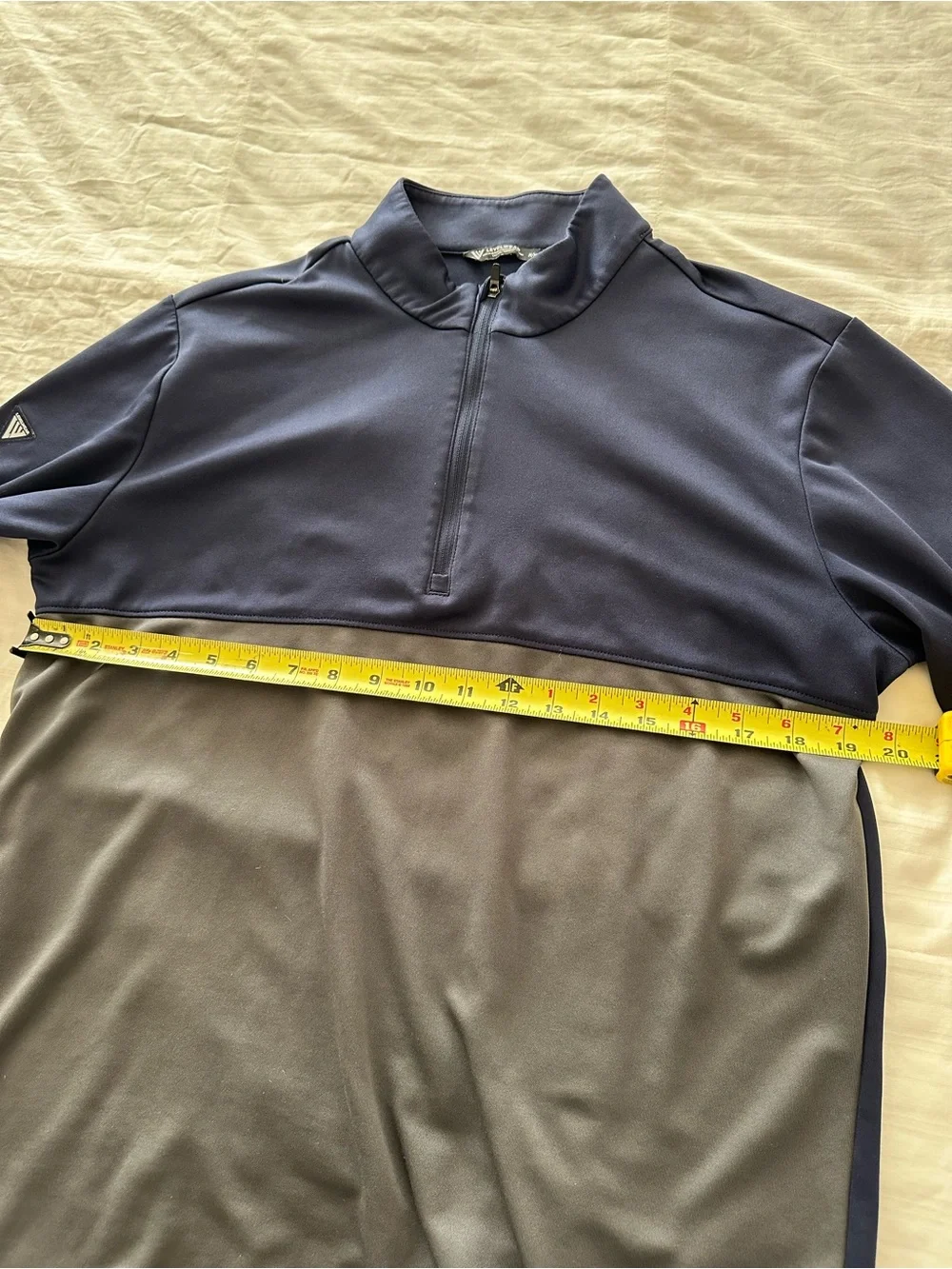 Men's Levelwear Two-Tone Navy and Gray Zip-Up Sweater
